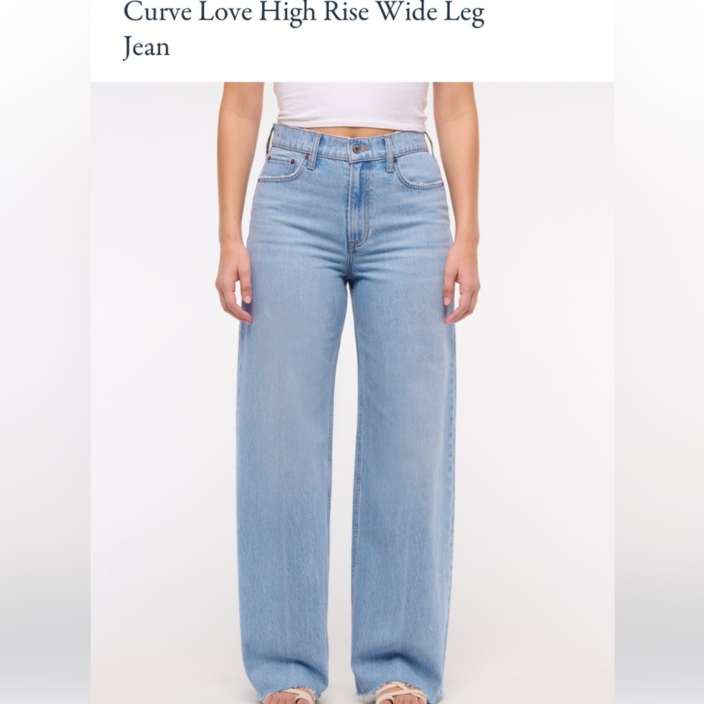 Abercrombie & Fitch Blue Curve Love High Rise Wide Leg Jeans